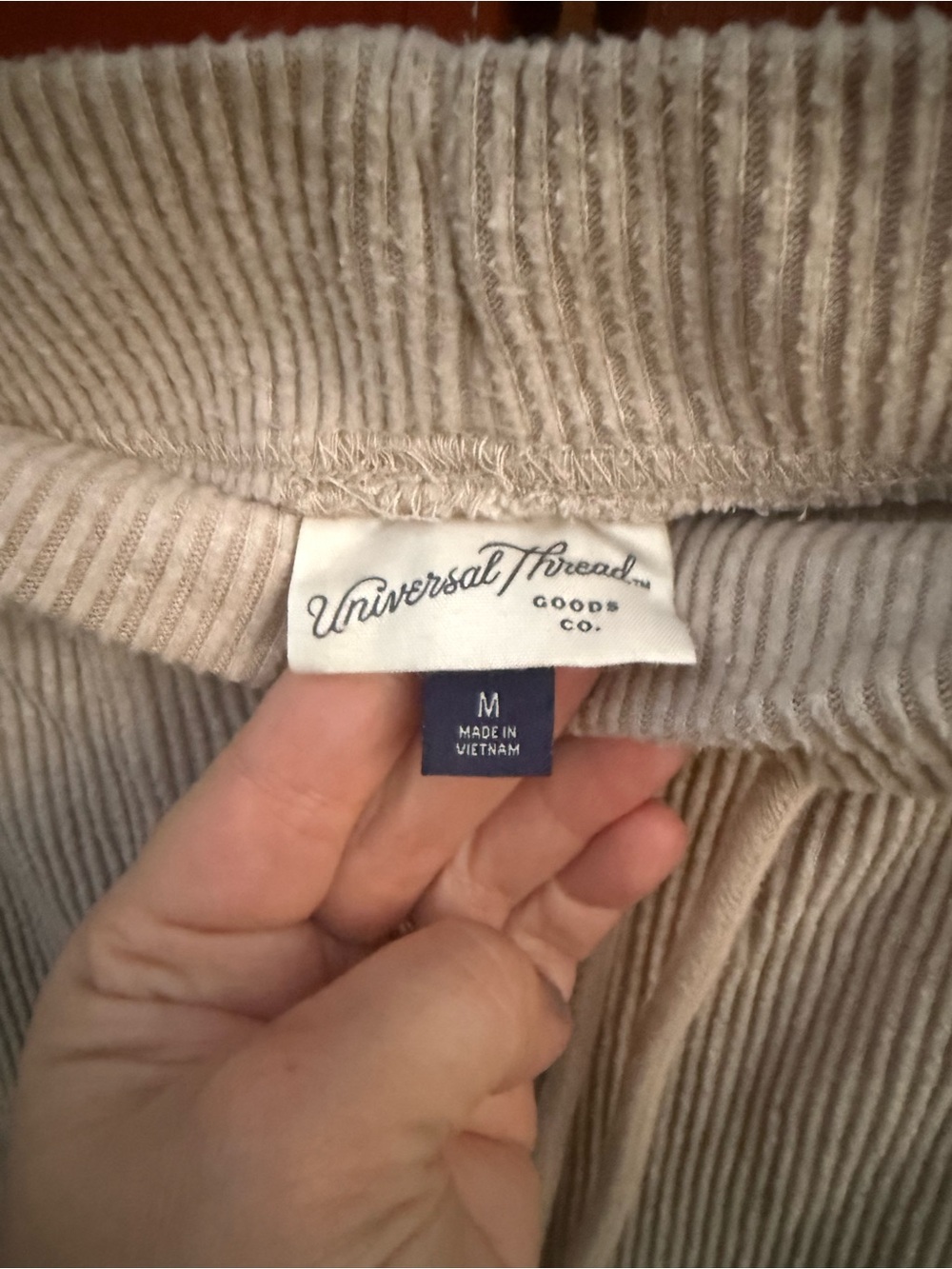 Universal Thread Cream Ribbed Knit Drawstring Joggers - Picture 3 of 3
